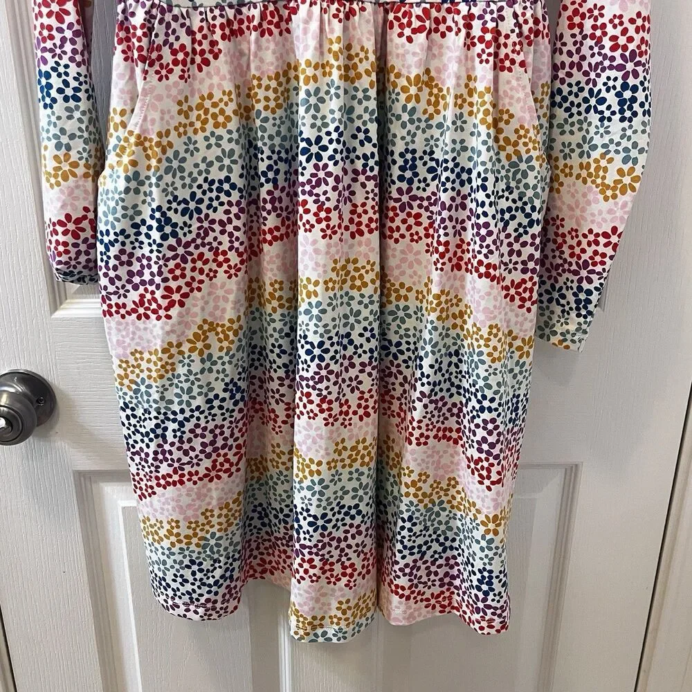 Hanna Andersson Long Sleeve Skater Dress Pockets Rainbow Floral Girls 150 US 12